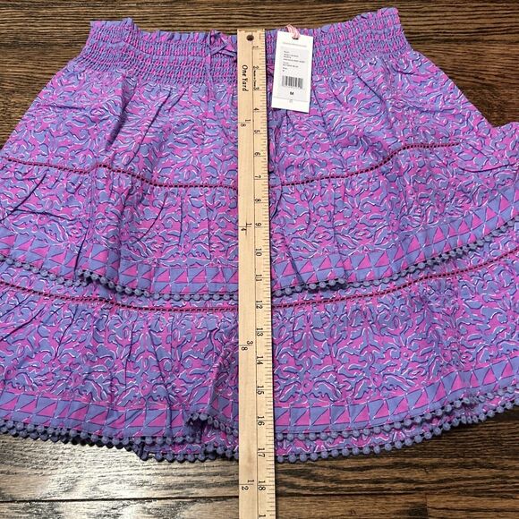 Vineyard Vines Sz M Anegada Block Tiered Ruffled Skirt Bayside Blue Purple NWT - Picture 6 of 7